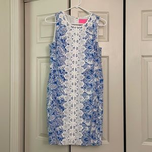 Lilly Pulitzer blue and white shift dress